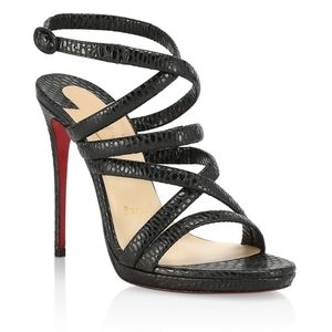Cleissimo Snake-Embossed Leather Sandals